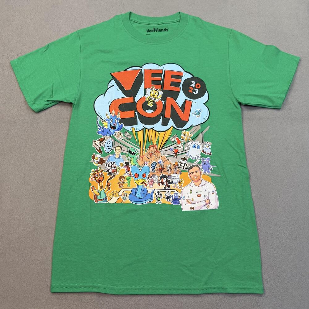 VeeFriends VeeCon 2023 Shirt Mens Small Green Cartoon Graphic Tee Tagless